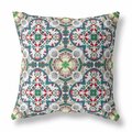 Palacedesigns 16 in. Cloverleaf Indoor & Outdoor Throw Pillow Green Red & White PA3099008